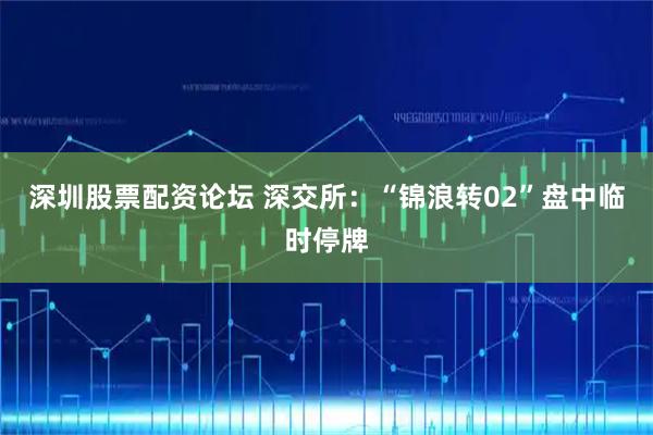 深圳股票配资论坛 深交所：“锦浪转02”盘中临时停牌